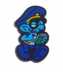 Police Smurf Croc Charm