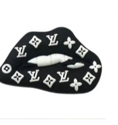 Black Louis Vuitton Lips Croc Charm