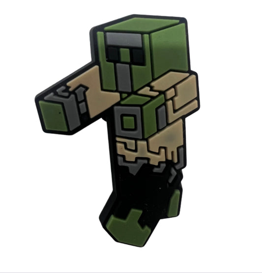 Zombie Creeper MineCraft Croc Charm